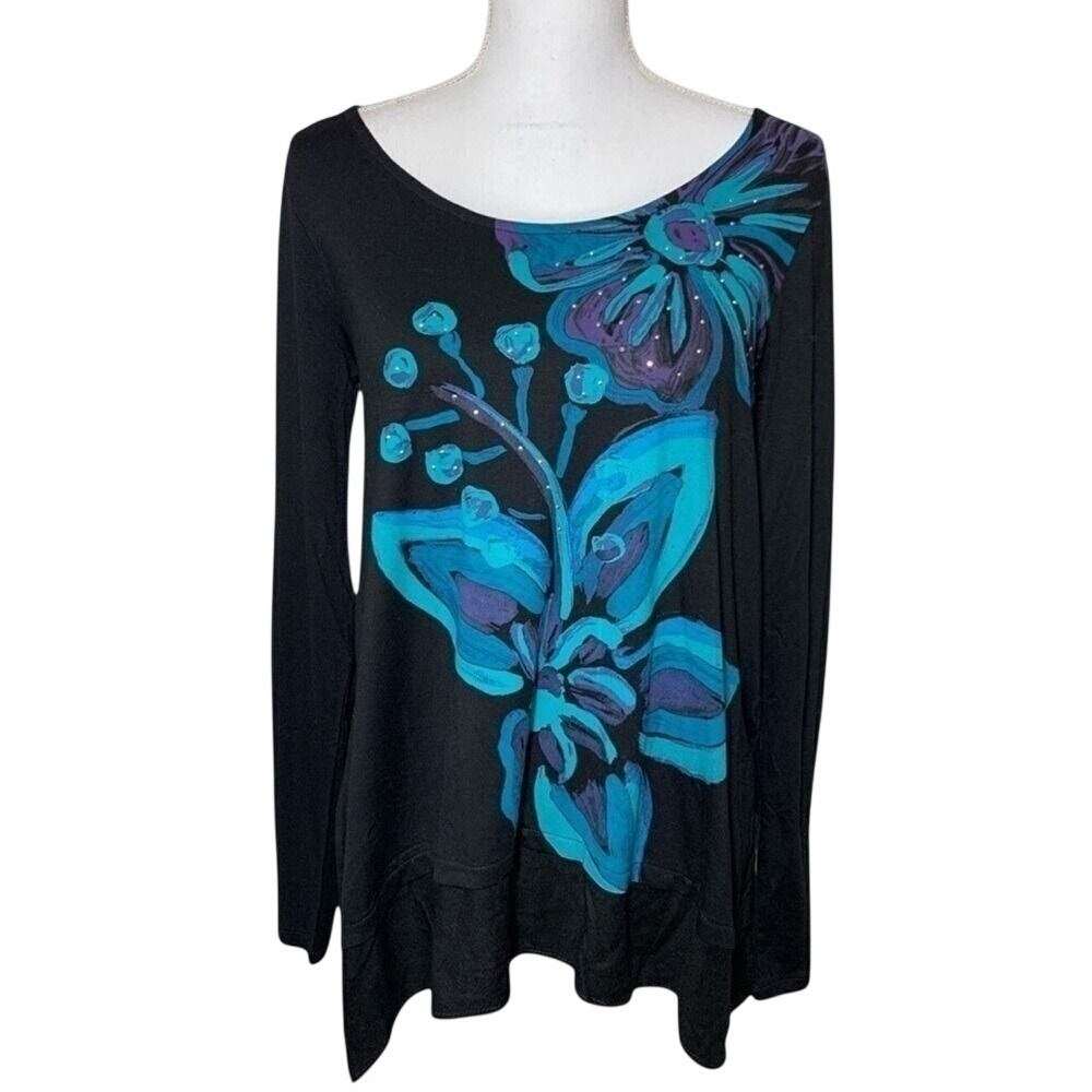 NWT Desigual Floral Rhinestone Boho‎ Top  Women US Small or Euro Med